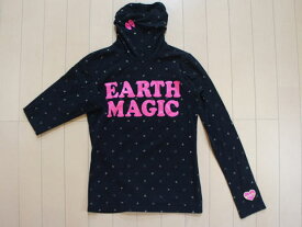 [最大1000円 offクーポン 対象] アースマジック earth magic アウトレット 子供服 女の子 150cm 長袖 カットソー ロンT タートルネック 黒 ハート 秋 冬 ★3 トップス ガールズ 女児 キッズ ジュニア 【中古】 ユーズド リサイクル 古着 子ども服