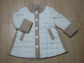 70%off SALE 半額以下 [最大1000円 offクーポン 対象]【中古】 ユーズド ベベ bebe 子供服 女の子 100cm 薄手 中綿 コート ブルゾン ジャケット アウター キルティング 白 ベージュ 秋 冬 冬服 ★3 ガールズ 女児 キッズ アウトレット リサイクル 古着