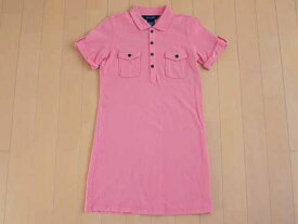 70%off SALE 半額以下 [最大1000円 offクーポン 対象]ラルフローレン キッズ ralph lauren ワンピース S 約110cm 120cm【中古】 ユーズド ★3 半袖 ピンク ポロシャツ素材 襟付き キッズ 子供服 女の子 ガールズ 女児 アウトレット リサイクル 古着