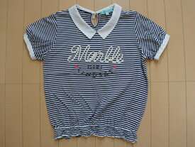 [ 最大1000円 offクーポン 対象 ] リンジィ lindsay アウトレット 子供服 女の子 L 160cm 半袖 Tシャツ カットソー 紺 白 ボーダー 春 夏 ★3 トップス ガールズ 女児 キッズ ジュニア 【中古】 ユーズド リサイクル 古着 子ども服 こども