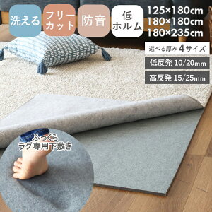 ラグ 下敷き ラグパッド アンダーラグ 洗える 低反発 10mm 20mm 高反発 15mm 25mm 1.5畳 2畳 3畳 ふっくら 極厚 厚手 防音 下敷きラグ 下敷き専用 フリーカット フロア カーペット ラグマット ラグパ