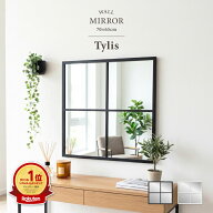 【500円OFFクーポン 楽天SS限定】 ウォールミラー 窓 窓枠 ミラー 70×65cm 窓風 鏡 壁掛け おしゃれ 賃…