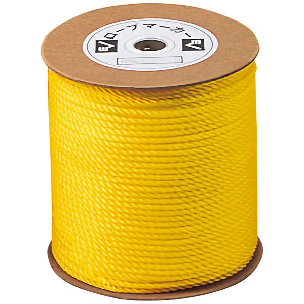 ロープマーカー 黄 ６ｍｍ×２００ｍ 梱包テープ