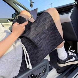 チェック 柄 スポーツ ショーツ メンズ 夏 薄手 ストレート カジュアル ミッド パンツ アメリカン レトロ 5点