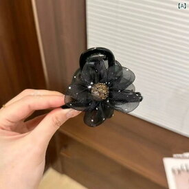 高級感のある 網糸デザイン 水滴風 ドリル装飾 フラワー ヘアクリップ レディース 髪飾り