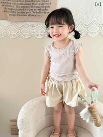 サトウキビ 梨 子供服 女の子 サマー スーツ 2025 子供の 韓国 カジュアル ベスト ショーツ ベビー 服