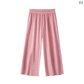 夏 子供の 薄手 ストレート ワイド レッグ パンツ キャンディーカラー ストレッチ 冷感 タイ ホーム パジャマ