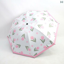 チューリップ 傘 女性用高 見え 日傘 晴 雨 兼用 紫外線 防止 耐 風 軽量 折りたたみ