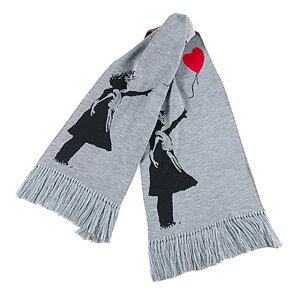 MEDICOMTOY LIFE Entertainment×BRANDALISM [���f�B�R���g�C���C�t�G���^�[�e�C�����g×�u�����_���Y��] KNIT SCARF "GIRL WITH BALLOON" [GRAY] �j�b�g�X�J�[�t "�K�[���E�B�Y�o���[��"�i�O���[�j19KGC-BR-OT-0001 AIA MED