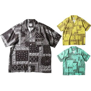 HOUSTON [�q���[�X�g��] ALOHA SHIRT BANDANA (BLACK,GOLD,MINT,CHACOAL) �A���n�V���c �o���_�i (�u���b�N,�S�[���h,�~���g,�`���R�[��)�@���� 41193 BFS