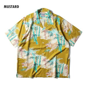 HOUSTON [�q���[�X�g��] ALOHA SHIRT BAMBOO TIGER (MUSTARD) �A���n�V���c �|�� (�}�X�^�[�h) ���� 41267 BFS