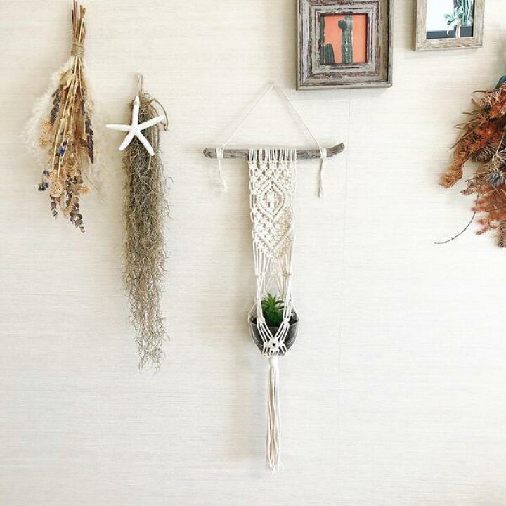 楽天市場】【流木プラントハンガー/タペストリータイプ】マクラメ  