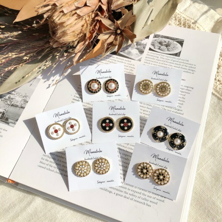楽天市場】【ヴィンテージボタンピアス/7パターン】ボタンピアス 