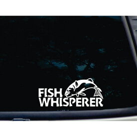 “Fish Whisperer（魚の達人）” ステッカー ホワイト【カーステッカー デカール シール】