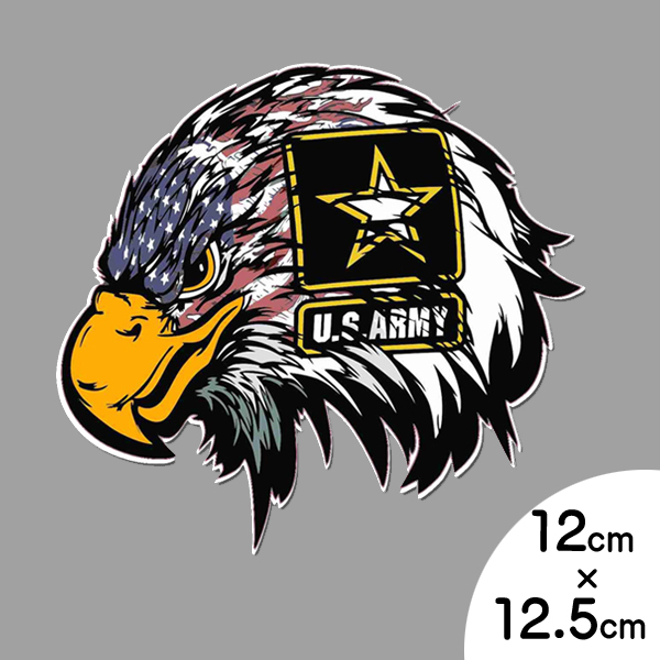 米軍仕様のかっこいい鷲 ステッカー シール U S Army 星条旗 ワシ デカール 約12cm 12 5cm カーステッカー Eagle サイン 店内全品対象 ミリタリー 雑貨 米軍 鷲 アメリカ