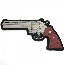 ワッペン コルト パイソン .357 マグナム ラバー パッチ 縦5.5cm×横10cm ■ Colt PYTHON リボルバー 雑貨 小物 ミリタリー サバゲー コスプレ