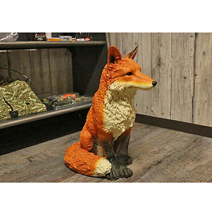 楽天市場 フォックス ガーデン スタチュー オブジェ ガーデニング キツネ 狐 Fox 像 インテリア 雑貨 おしゃれ かわいい リアル Mancave マンケイブ