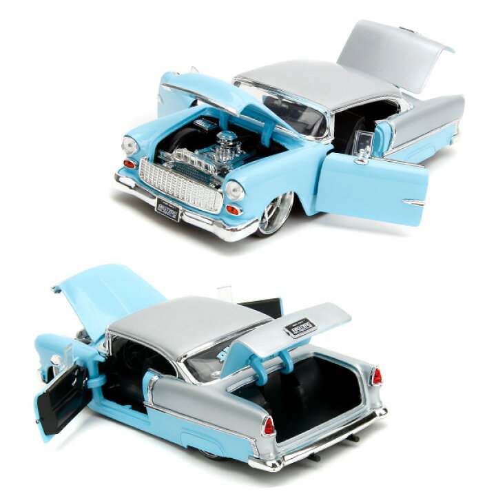 楽天市場】JADA TOYS ミニカー 1955 シボレー ベルエア ライトブルー 