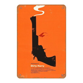 メタルサイン "Dirty Harry" ダーティハリー 看板 縦30cm×横20cm ■ 壁掛け アメリカ ハリーキャラハン 銃 ピストル ヴィンテージ風 サイン ショップ ガレージ ブリキ看板