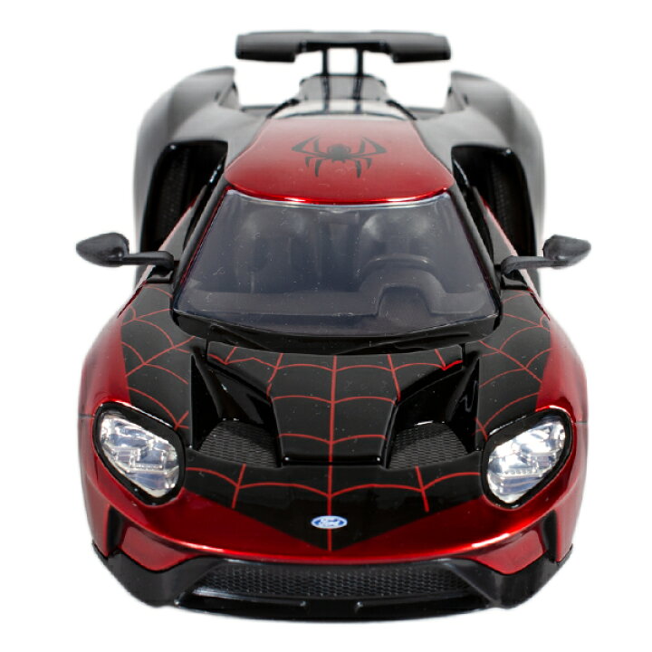 ミニカー マーベル スパイダーマン マイルズ・モラレス 2017 FORD GT フォード 1 24スケール JadaTOYS MARVEL SPIDERMAN トイカー おもちゃ 車 黒 ブラック 箱入り アメ車 MANCAVE マンケイブ