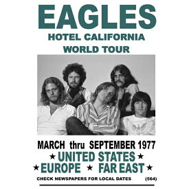 ポスター イーグルス Eagles World Tour 1977 USA Far East ホテルカリフォルニア ワールドツアーコンサート 輸入ポスター 45cm×30cm ■ バンドポスター 雑貨 インテリア