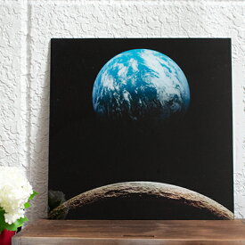 ガラスアートピクチャー 地球 月 ムーン 宇宙 Lサイズ 43cm×43cm ■ ガラス製 アート ポスター 月 写真 地球 宇宙 グッズ インテリア 雑貨 宇宙 地球 天体 ギャラクシー 惑星 月の満ち欠け 店舗ディスプレイ ガレージ 壁掛け