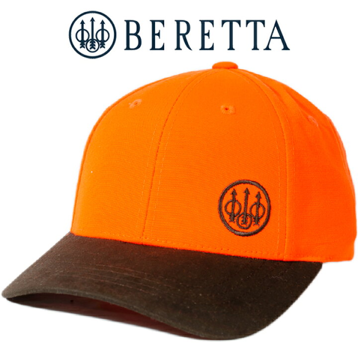 楽天市場 ベレッタ Beretta キャップ ロゴ刺繍 トライデントハット ワックスコットンバイザー ブラウン オレンジ 帽子 ストラップバック キャップ 野球帽 ミリタリー ガン 銃 メンズ クレー射撃 猟銃 Mancave マンケイブ