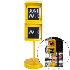 トラフィック シグナル 信号機型 ライト DON'T WALK /WALK イエロー ■ オブジェ 雑貨 ライト 店舗 ホームデコレーション パーティー