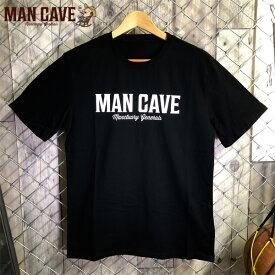 MAN CAVE オリジナル 半袖 Tシャツ Mサイズ Lサイズ ブラック ■ マンケイブ メンズ ロゴ アパレル