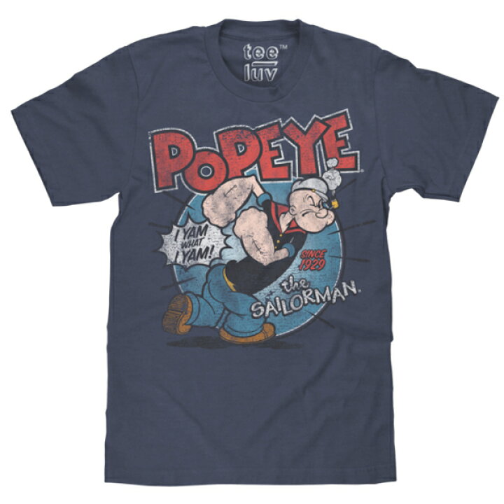 楽天市場 Popeye ポパイ Tシャツ Popeye The Sailorman ミッドナイトネイビー 半袖 メンズtシャツ Mancave マンケイブ