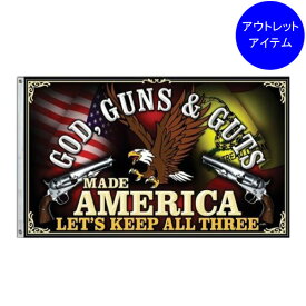 【アウトレット】 フラッグ アメリカ国旗 イーグルGOD, GUNS & GUTS MADE AMERICA LET'S KEEP ALL THREE! ■ 旗 米国旗 雑貨 インテリア