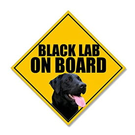 ステッカー black lab on board ブラック ラブラドールが乗ってます デカール 約14cm×14cm ■ 黒色 シール 車 カーステッカー 黄色 黒ラブ