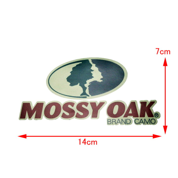 楽天市場 ステッカー Mossy Oak モッシーオーク ロゴイラスト 縦7cm 横14cm シール デカール Mancave マンケイブ