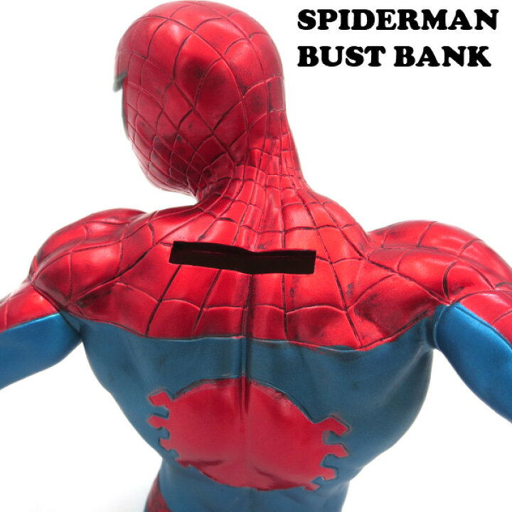 楽天市場】貯金箱 スパイダーマン バスト バンク メタリックカラー 