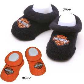 Harley-Davidson ハーレーダビッドソン ベビー用 ルームシューズ ブーティー 赤ちゃん ブラック オレンジ ■ ソックス 靴下