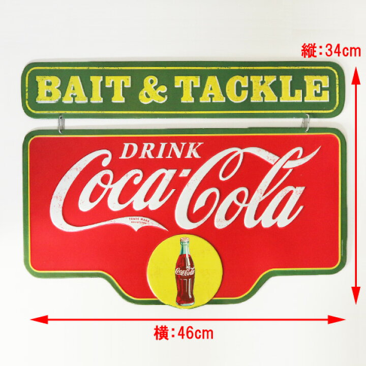 楽天市場】エンボス メタルサイン Coca-Cola 