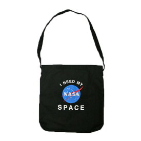 NASA公認 2ウェイ ショルダーバッグ ロゴデザイン ブラック 縦40cm×横幅40cm ■ アメリカ航空宇宙局 バッグ 宇宙