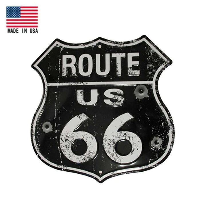 楽天市場】メタルサイン ROUTE US 66 ルート66 弾痕 バレットホール 
