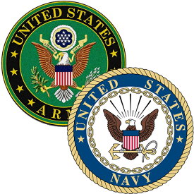 【ステッカー シール】アメリカ 陸軍・海軍 イーグルロゴ デカール 直径約11.5cm 【ミリタリー US Navy US ARMY ステッカー サイン】