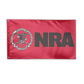 【フラッグ】NRA 全米ライフル協会 ロゴ フラッグ レッド×ブラック 約85cm×144cm【ミリタリー 銃愛好家 ガレージ インテリア 旗 バナー 】