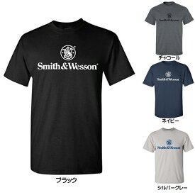 Smith & Wesson ロゴ Tシャツ 半袖 Mサイズ Lサイズ ブラック チャコール ネイビー シルバーグレイ ■ スミス＆ウェッソン アパレル メンズ ミリタリー サバゲー 銃 ガン