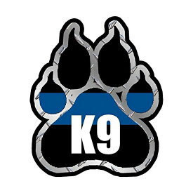 【ステッカー シール】K9 警察犬 足跡型デカール 約7.5cm×約6.5cm【アメリカ 犬 雑貨 小物 サイン カーステッカー】