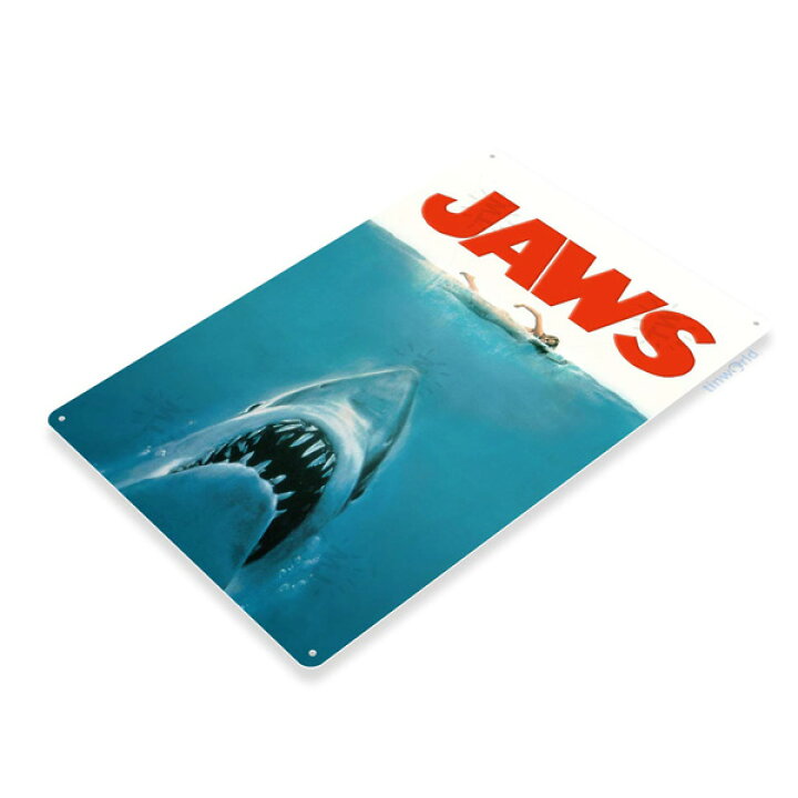 楽天市場 ブリキ看板 Jaws ジョーズ 映画ポスター風 メタルサイン 29cm 19cm サメ シャーク 鮫 ハリウッド パニック Mancave マンケイブ