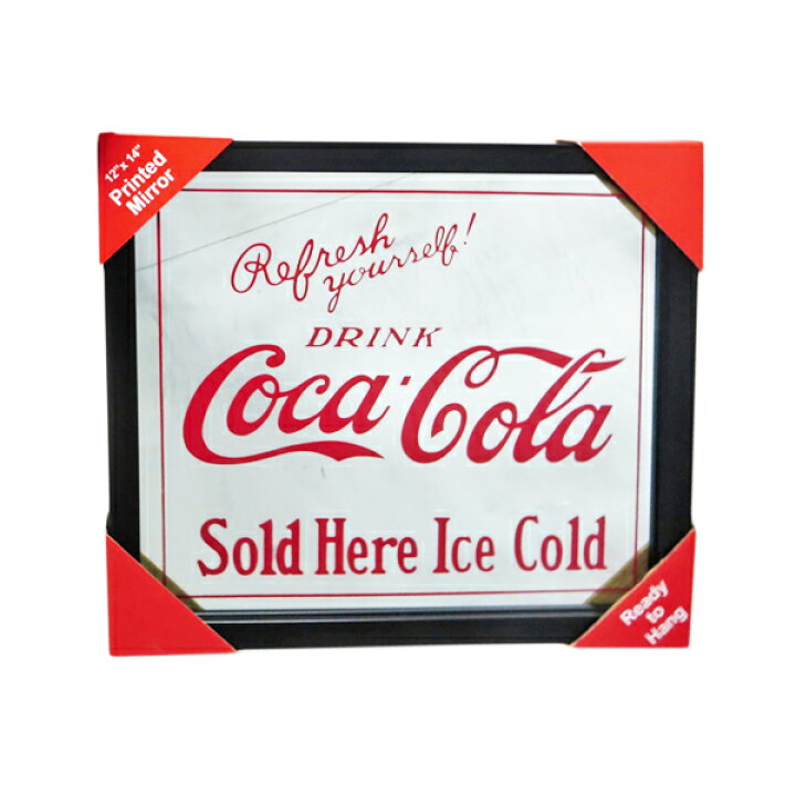 楽天市場】コカコーラ パブ ミラー 35cm×30cm Coca Cola Sold Here Ice 