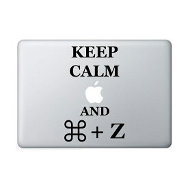 ステッカー "KEEP CALM AND COMMAND Z" 切り抜き デカール ブラック 上部約6.5cm×約10.5cm 下部約7.5cm×約13cm ■ Macbook Apple アップル CTRL Z undo