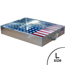 収納ケース USA フラッグ スチールトレイ Lサイズ ■ 星条旗 カゴ ストック 雑貨 インテリア アメリカ 国旗