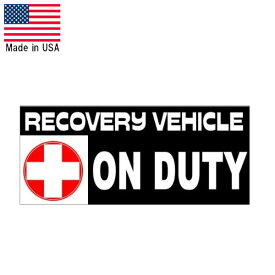 ステッカー 回収車 勤務中 "RECOVERY VEHICLE ON DUTY" デカール 7.5cm×17.5cm アメリカ製 ■ 車 シール 雑貨 小物