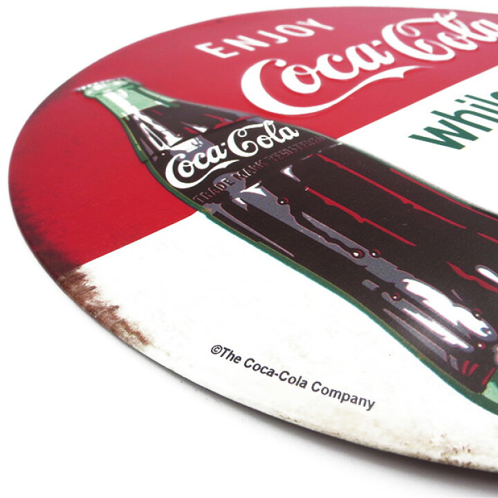 楽天市場】メタルサイン ENJOY COCA COLA 直径30cm □ ブリキ看板 