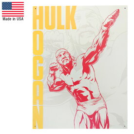 メタルサイン "HULK HOGAN" ハルク・ホーガン 看板 縦40.5cm×横32cm ■ プロレス プロレスラー ハルカマニア WWE アメリカ 壁掛け 雑貨 ブリキ看板 アメリカ製