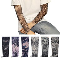 アームカバー フェイク タトゥー スリーブ 片腕分ずつ販売 大仏 ドラゴン 龍 天女 ■ 刺青 日除け 日焼け…